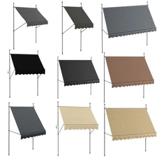 Outsunny Freestanding Retractable Awning, Non-Screw