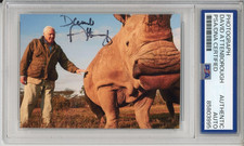 DAVID ATTENBOROUGH SIGNED AUTOGRAPH  RHINOCEROS PHOTOGRAPH PHOTO PSA DNA COA