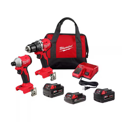 M18 18-Volt Lith-Ion Brushless Cordless Compact Hammer Drill/Impact Combo Kit W/