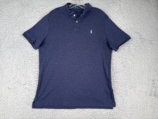 Polo Ralph Lauren Polo Shirt Men Large Blue 100 Cotton Short Sleeve Pony