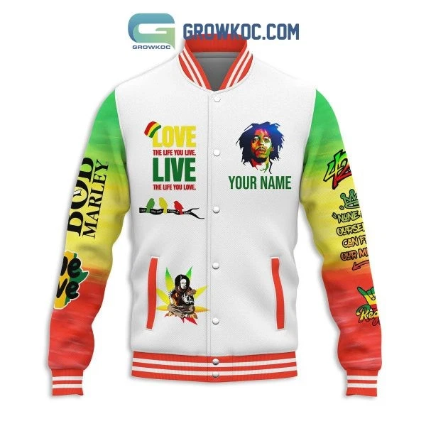 Bob Marley Love The Life Personalized Baseball Jacket
