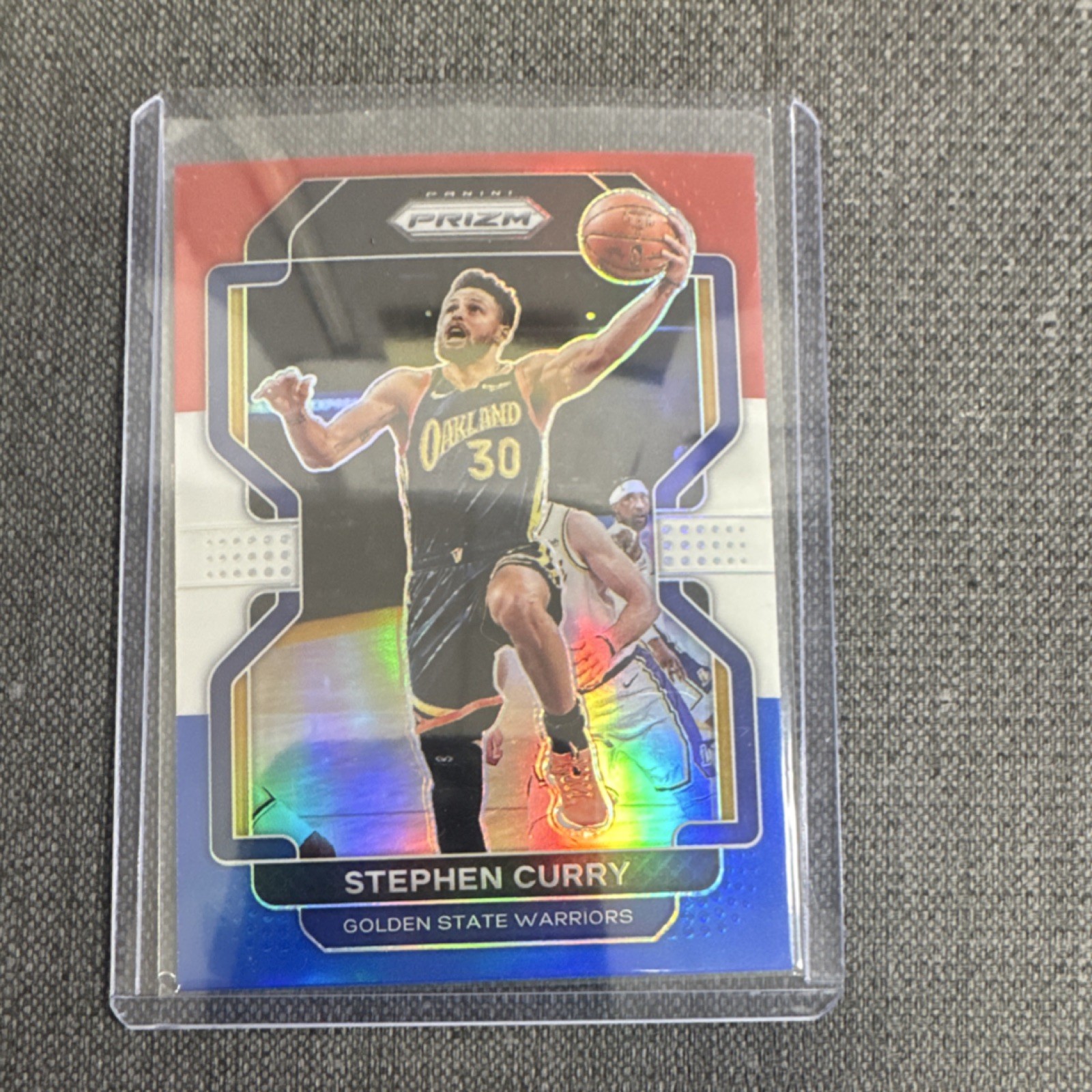 Panini 2021-22 Prizm Stephen Curry #154 Red White & Blue Golden State Warriors