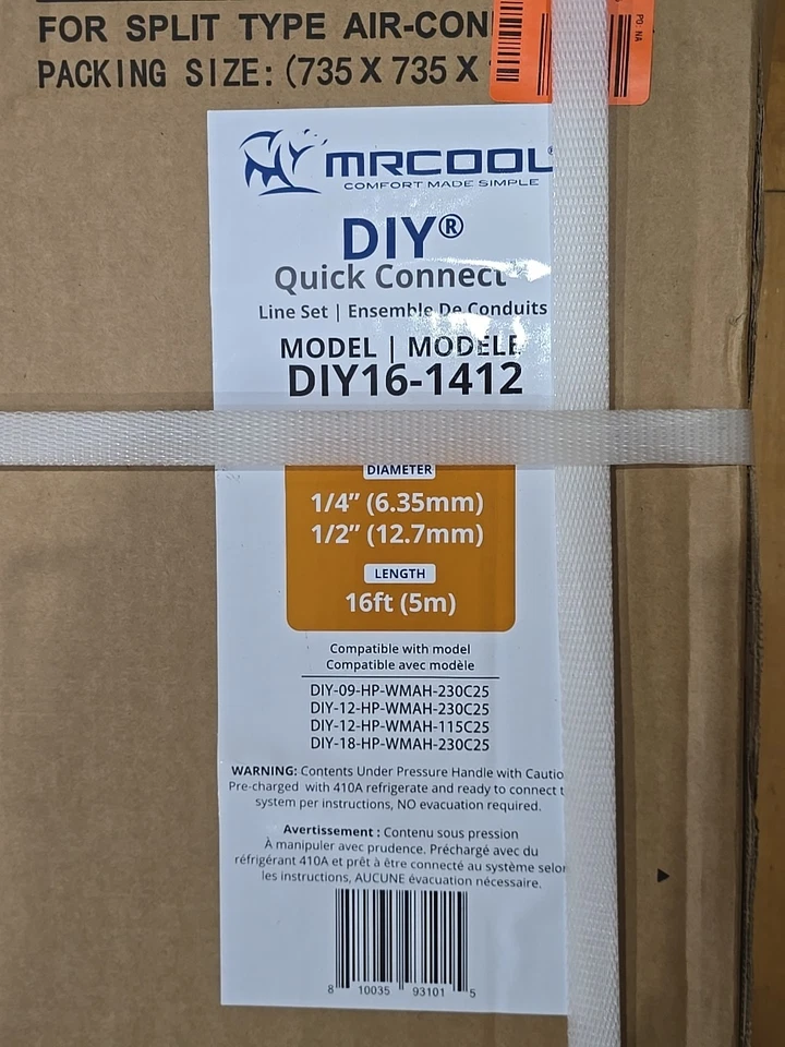 MRCOOL 16 ft. 1/4" x 1/2" Line Set DIY 9K 12K 18K Model # DIY16-1412 Mini Split - Image 2 of 3