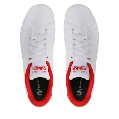 H06179 Adidas Advantage Court K Weiss Scarlet Kinderschuhe Turnschuhe Jugend - Bild 1 von 3