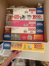 CASE-Lot of SIX - White Mountain Puzzles 1000 Pc All Complete Excellent Cond.