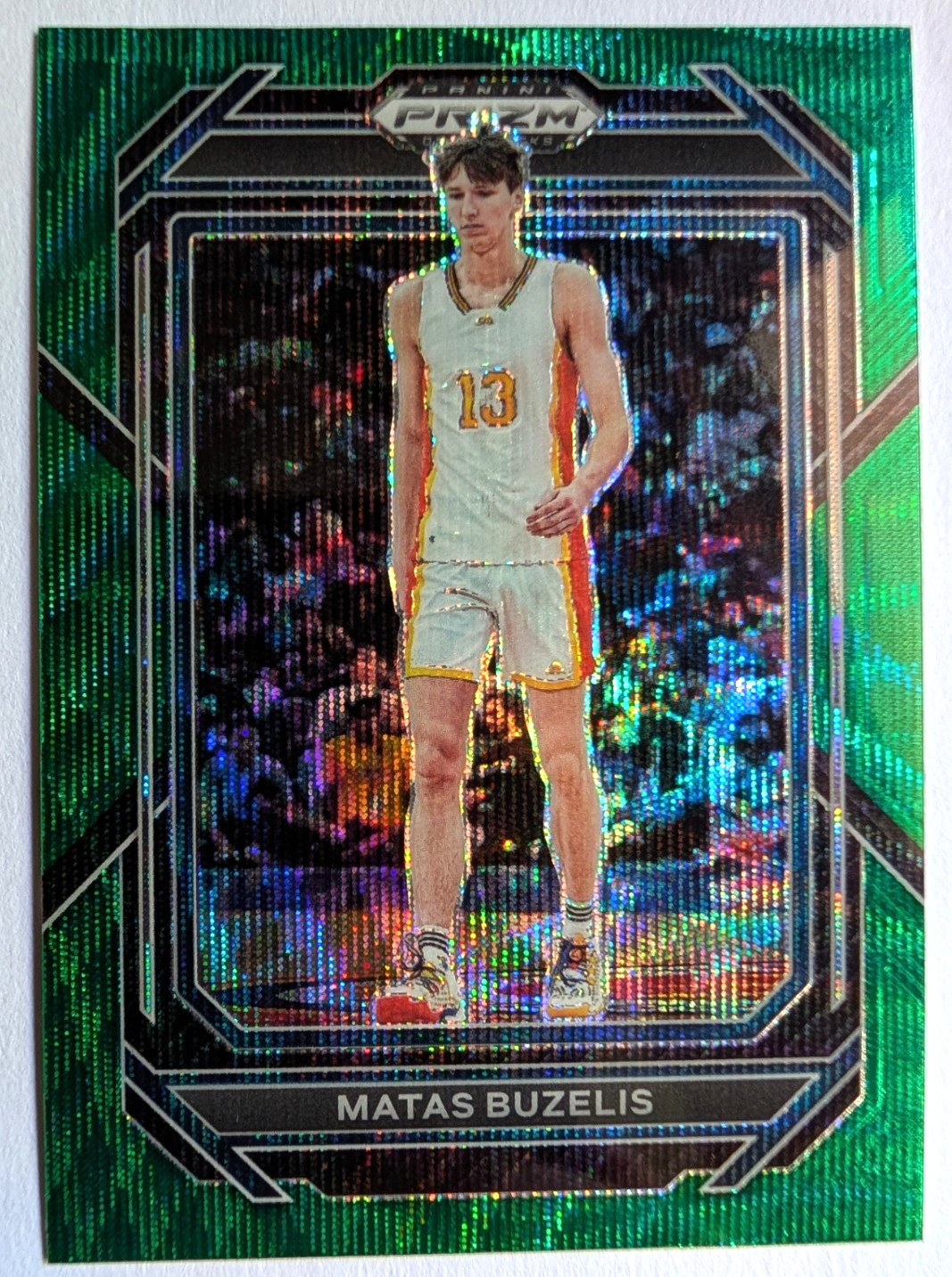 2023 PRIZM DRAFT PICKS MATAS BUZELIS ROOKIE GREEN WAVE PRIZM BULLS #13