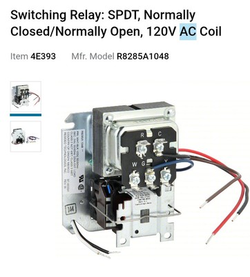 Honeywell R8285A1048 (R8239A,C) Fan Center Switching Relay White Rogers 8A94-2