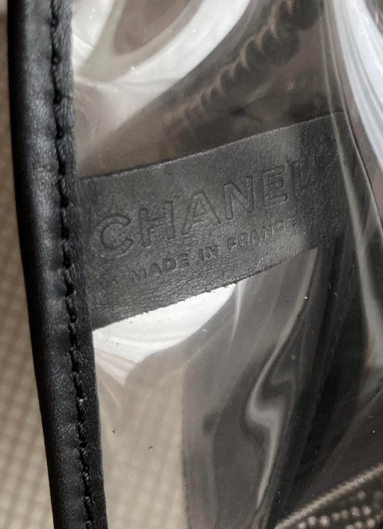 Chanel Clear Vinyl/Black Leather Chain Shoulder Bag Tokyo Ginza