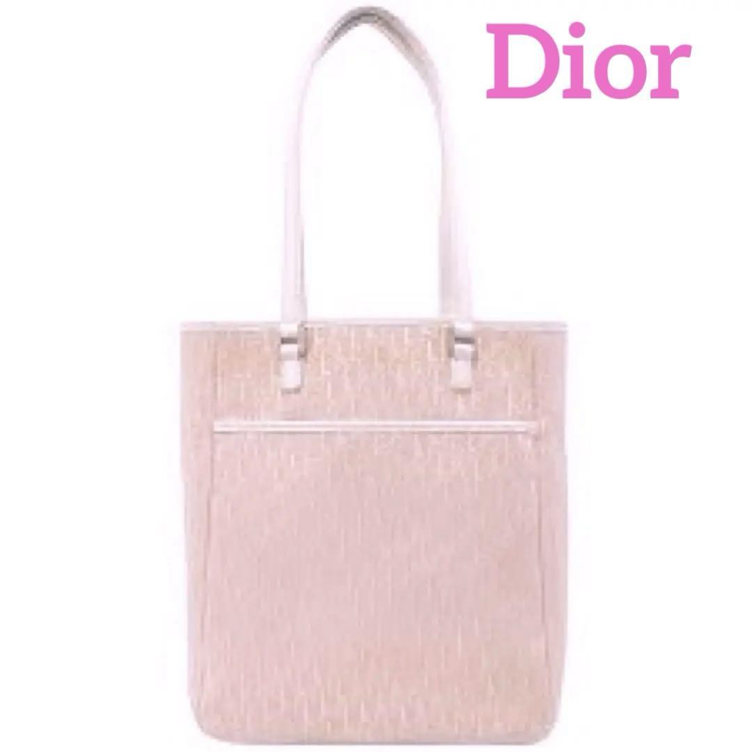 Christian Dior Trotter Tote Bag Pink Canvas/Cotton High Quality Authentic Women
