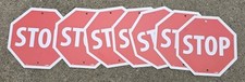 STOP Sign Plastic 12 x 12 Red White Octagon Traffic Safety Sign Rigid Lot of 7