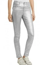 Isabel Marant Etoile Skinny Jeans Silver Coated  FR 34  26 W