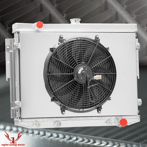 4-Row Radiator Shroud+Fan For 1973-74 DODGE,PLYMOUTH,CHARGER,CORONET 7.2L V8 NEW