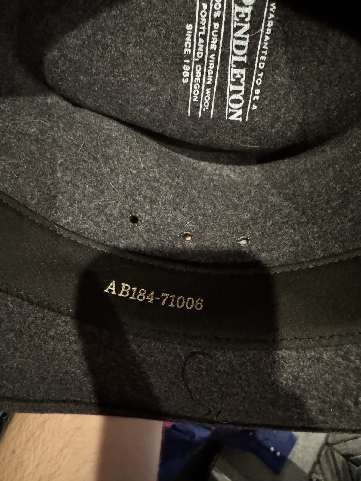 Pendleton Wool Fedora Hat Black Large Made in USA… - image 8