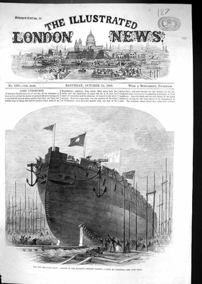 Alte 1863 eiserne Flotte Schiff Start Majestät Fregatte Valiant Millwall viktorianisch