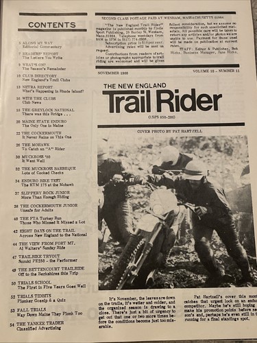 The New England Trail Rider Magazine November 1980 Motorcycle - Picture 3 of 4