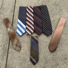 LOT of 7 Necktie WEMBLEY Vintage Wide Short Textured Multicolor Wool Silk