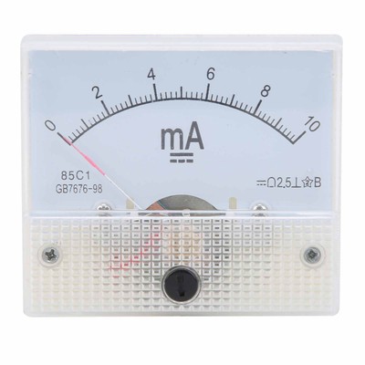 85C1 DC 0-10MA Pointer Ammeter Head Ampere Meter Panel Current Measuring AD