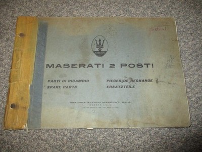 Original 1964 Maserati Mistral 2 Posti Spare Parts Manual factory OEM VERY RARE!
