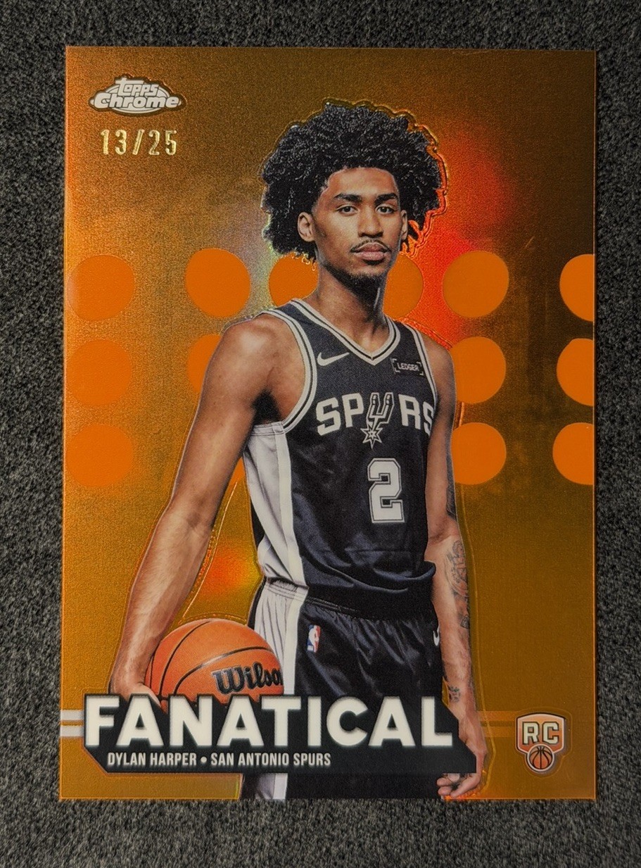 2025-26 Topps Chrome Orange Fanatical Dylan Harper Rookie Spurs Refractor /25 RC