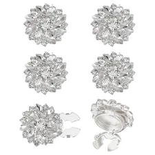  6 Pcs Women's Rhinestone Button Cover Crystal Cufflinks 1 inch 1 inch-Clear