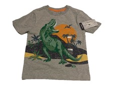NWT Tommy Bahama Gray Boy  s Shortsleeve T-Shirt Dinosaur/Palm Tree Print Sz XS 4