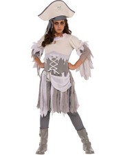 GEN - GHOST PIRATE GIRL - FANCY DRESS COSTUME (SIZE: 7-8) Unisex Costumes NEW