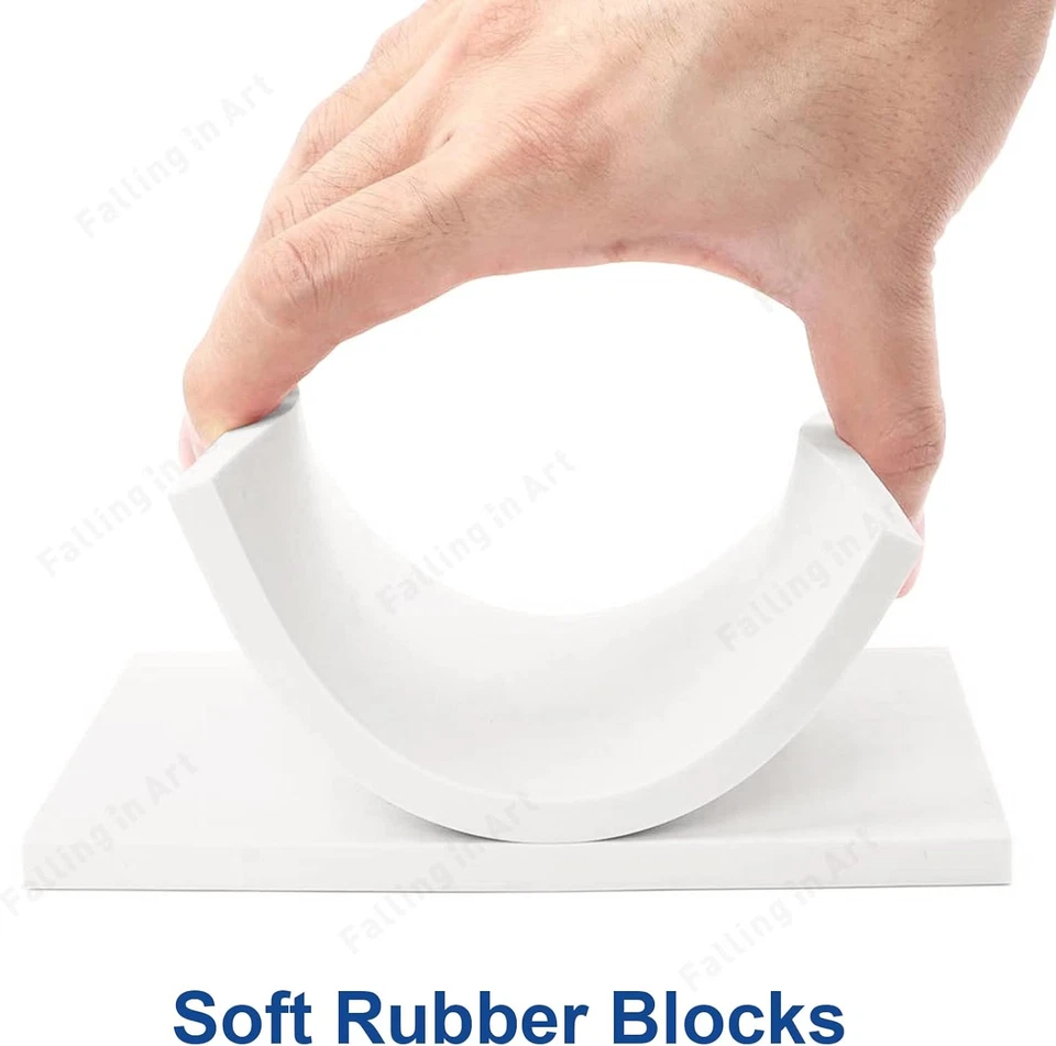 Bloque de talla de goma blanca, bloques de linóleo de fácil corte de 4" X 6", bloque de linóleo suave para Foto 3 de 4
