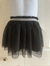 NWT Toddler Girls 3T CAT  JACK Black Silver Glitter Tutu Skirt Dance Dress up
