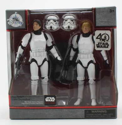 Disney - Star Wars Han Solo Luke Skywalker Die Cast Action Figures 40 Years