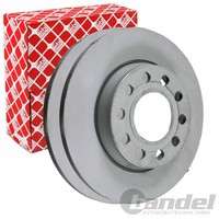 2X febi Bremsscheiben Ø255Mm Hinten Passend FÜR Audi A4 Seat Exeo