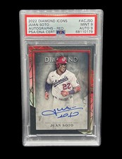 2022 Topps Diamond Icons - Autographs Juan Soto #AC-JSO Red /5 (AU) PSA 9