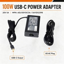 100W 20V 5A Type-C Charger for Lenovo Laptop ADL100YDC3A 5A11D52398 AC Adapter