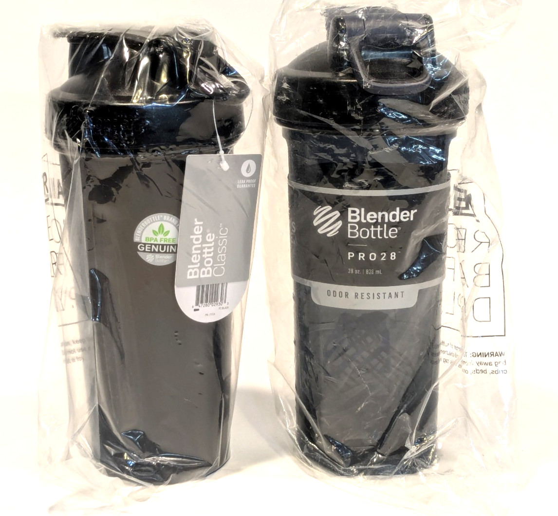 Blender Bottle Shaker Pro Series 28 oz Black & Classic 32 Oz