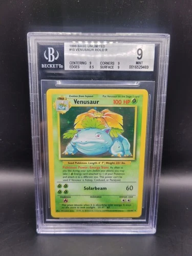 POKEMON BASE SET UNLIMITED VENUSAUR HOLO #15 BGS 9