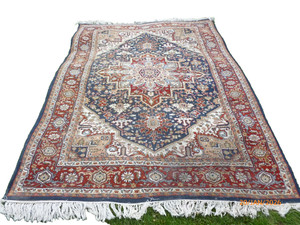Vintage 8 x 6' CACUASIAN SERAPI KAZAK HERIZ RUG Woven Wool