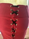 Belle Poque Size S Burgundy Lace-Up Maxi Skirt Victorian Gothic Steampunk Corset — photo 3