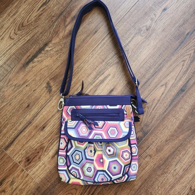 Donna Sharp Chloe Crossbody Hipster Purse Bag Bright Colors Excellent Condition