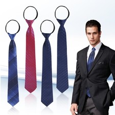 4Pcs Men's Clip-on Ties Solid Color Men's Tie Pre Tied Clip on Ties for Men