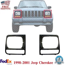 Front Head Lamp Door Primed Left & Right Side For 1998-2001 Jeep Cherokee