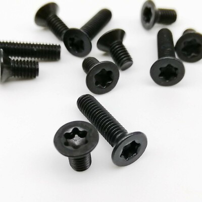 #ad #ad 10 50pcs M2M2.5 M3 M4 Black Steel Six Lobe Torx Head Flat Countersunk Screw Bolt $2.89