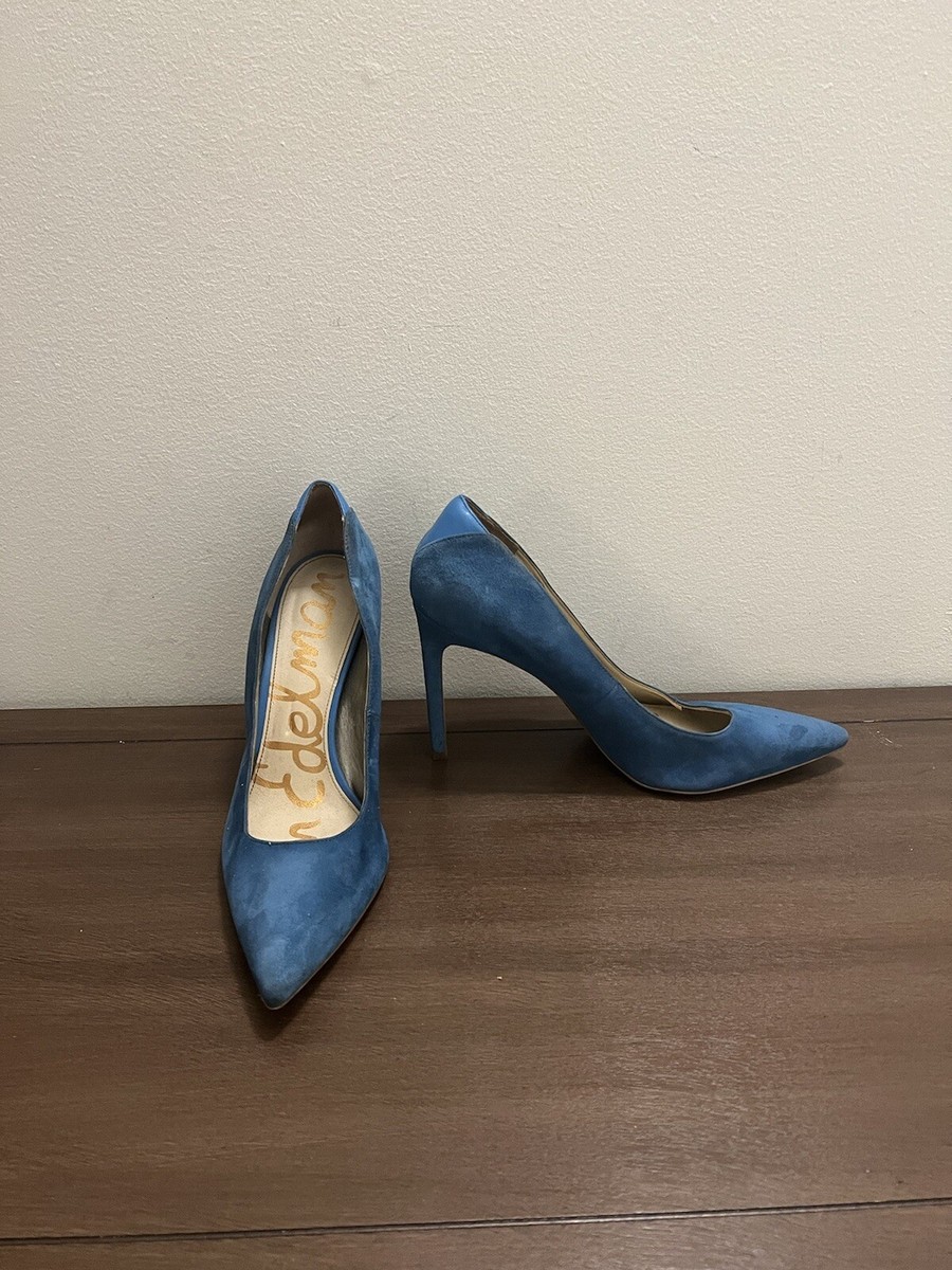 Sam Edelman Blue Suede Pointed Toe Pumps