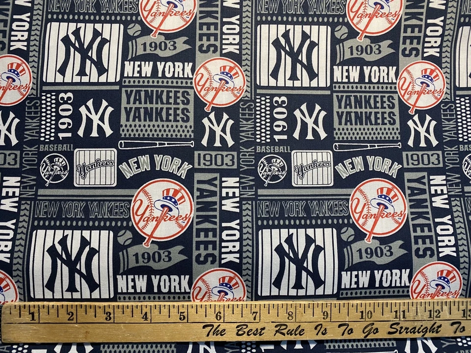 Tecido de máscara de colcha de algodão azul marinho New York Yankees MLB 18” X 21” ~ Novo - Imagem 4 de 4
