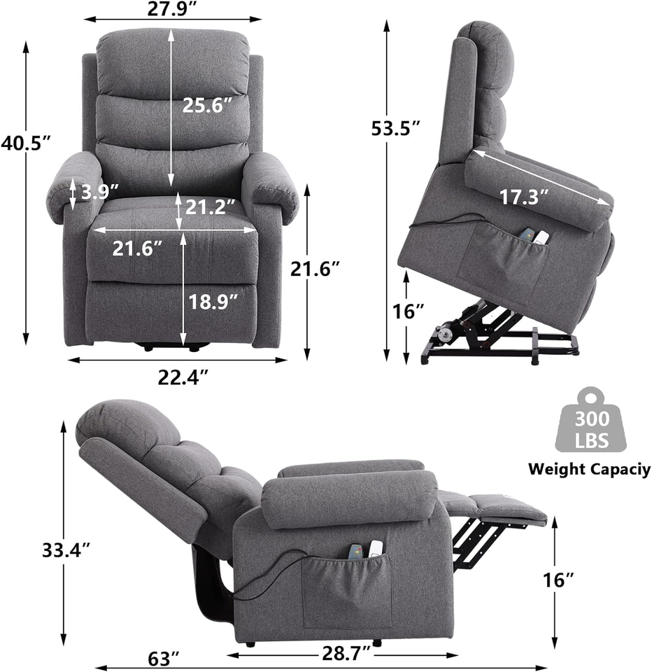 Power Lift Recliner Chair for Elderly, Lift Chair with Massage and Heat