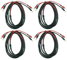 4 Rockville BN10 10 Foot 14 AWG 100 OFC Copper Banana to Banana Braided Cables