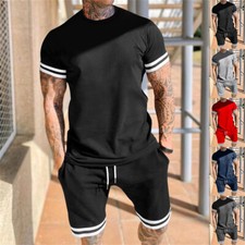 Men's Summer Short Sets Outfits 2 Piece Short Sleeve Beach Shirt and Shorts