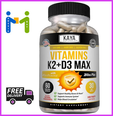 Vitamin K2 (MK7) with D3 5000 IU Supplement, BioPerine Capsules, Immune Health