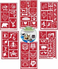 Animal Reusable Stencils 6 Pack: Horses, Sea Creatures, Farm Wild Animals