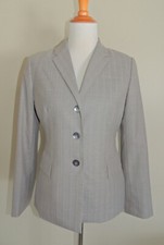 WOMEN'S CALVIN KLEIN GRAY POLYESTER BLEND 2 BUTTON BLAZER SIZE 8P