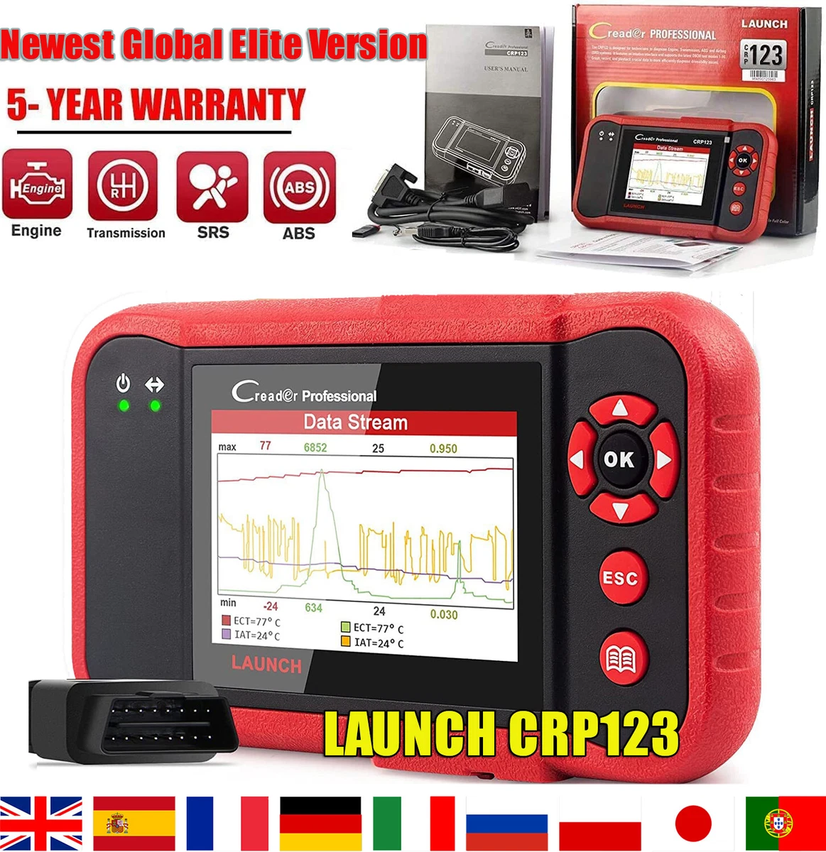 LAUNCH CRP123 OBD2 Scanner-2023 Newest Model Engine/ABS/SRS/Transmission  Diagnostic Scan Tool SRS Airbag Code Reader,Lifetime Free Update