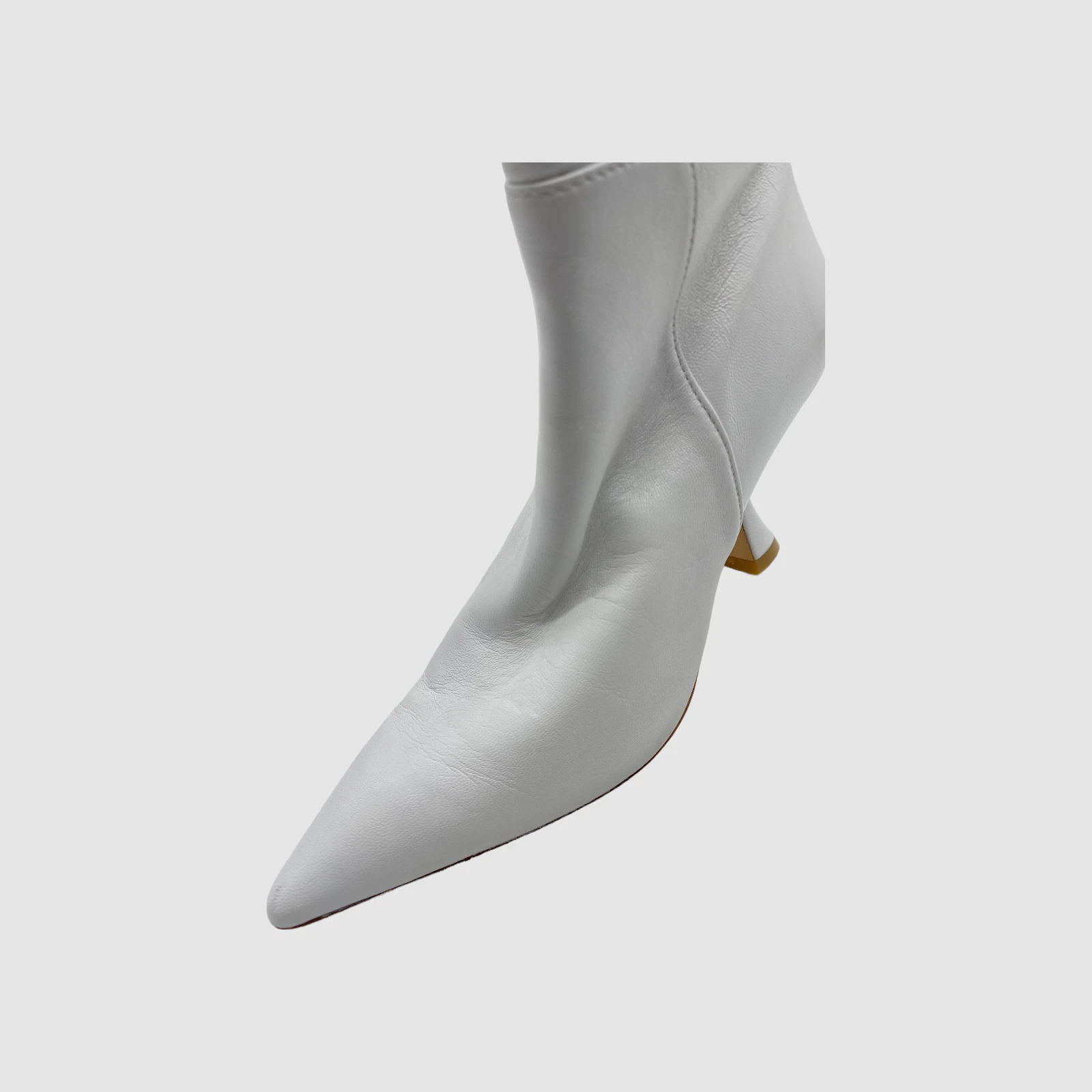 $795 Stuart Weitzman Women's White Leather Xcurve 85 Slouch Boot Shoes Size 6